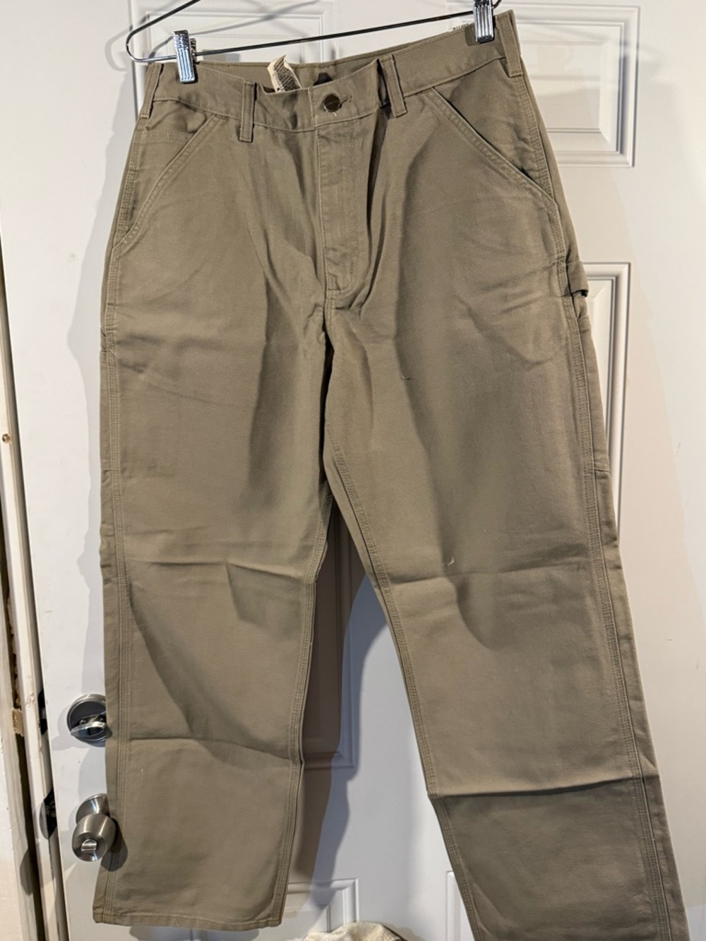 Carhartt Olive/Tan Straight-Leg Canvas Work Chinos
